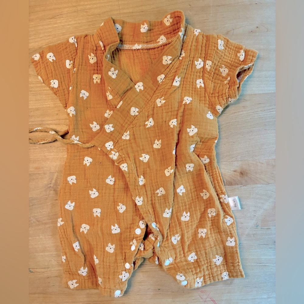 Cotton muslin wrap onesie